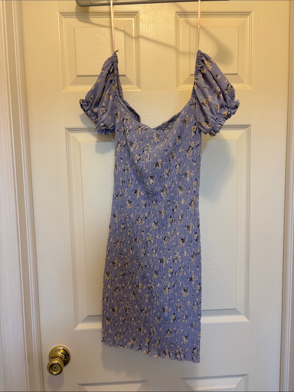 Windsor Lavender Floral Puff-Sleeve Mini Dress